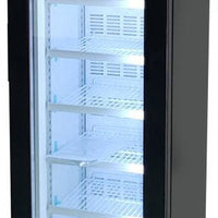 Omcan - 17″ Slim Glass Door Black Display Freezer with 105 L Capacity - 47241