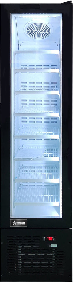 Omcan - 17″ Slim Glass Door Black Display Freezer with 105 L Capacity - 47241
