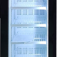 Omcan - 17″ Slim Glass Door Black Display Freezer with 105 L Capacity - 47241