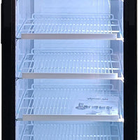 Omcan - 17" Slim Glass Door Black Display Freezer with Lightbox and 105 L Capacity - 47242