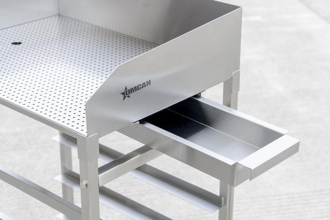 Omcan - 17.5″ x 24″ x 42″ Stainless Steel French Fry Dump Station - 48179