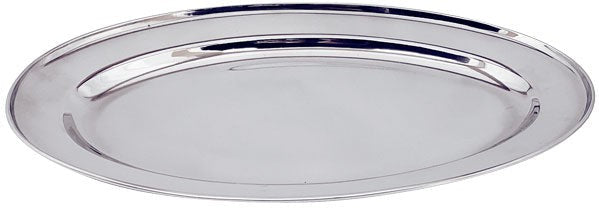 Omcan - 17.8″ x 12.25″ Stainless Steel Oval Platter, Pack of 10 - 80808