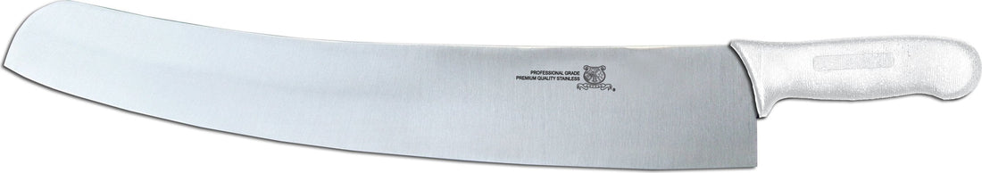 Omcan - 18" Pizza Knife with White DR Handle, Pack of 3 - 31355