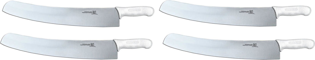 Omcan - 18" Pizza Knife with White DR Handle, Pack of 3 - 31355