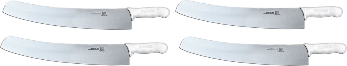 Omcan - 18" Pizza Knife with White DR Handle, Pack of 3 - 31355