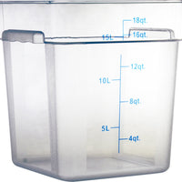 Omcan - 18 QT Clear Square Food Storage Container, Pack of 3 - 80180