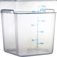 Omcan - 18 QT Clear Square Food Storage Container, Pack of 5 - 80180