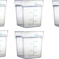 Omcan - 18 QT Clear Square Food Storage Container, Pack of 5 - 80180