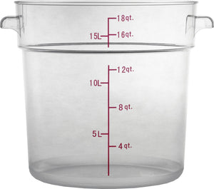 Omcan - 18 QT Polycarbonate Round Food Storage Container, 5/cs - 80183
