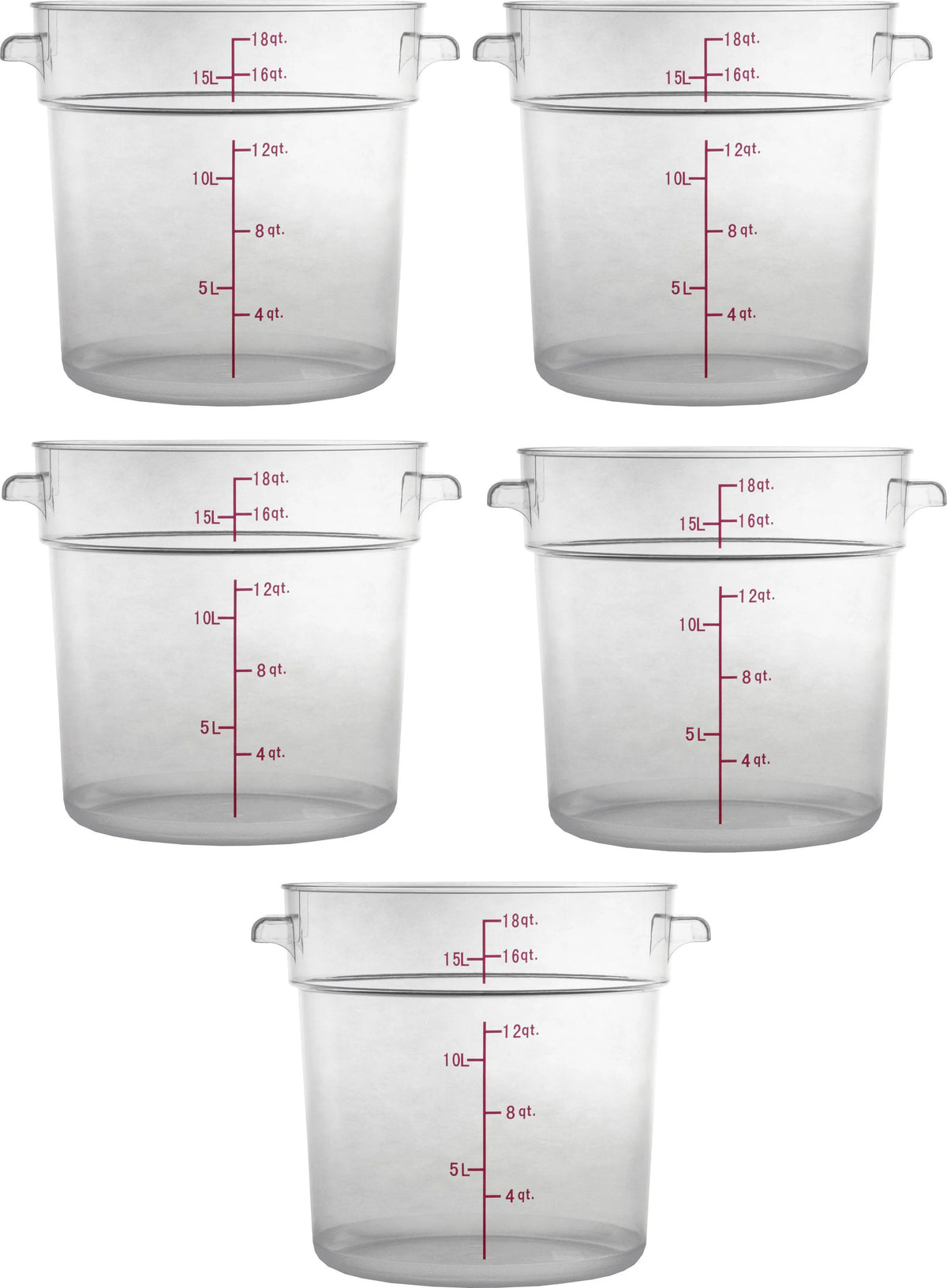 Omcan - 18 QT Polycarbonate Round Food Storage Container, Pack of 3 - 80183