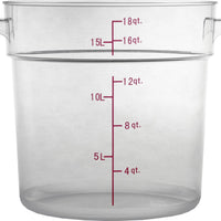Omcan - 18 QT Polycarbonate Round Food Storage Container, Pack of 5 - 80183