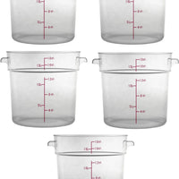 Omcan - 18 QT Polycarbonate Round Food Storage Container, Pack of 5 - 80183