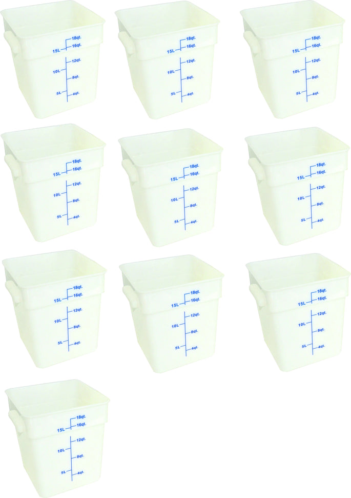 Omcan - 18 QT Square Food Storage Container, Pack of 10 - 80206