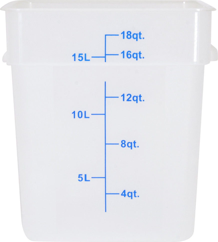 Omcan - 18 QT Translucent Square Food Storage Container, Pack of 10 - 80205