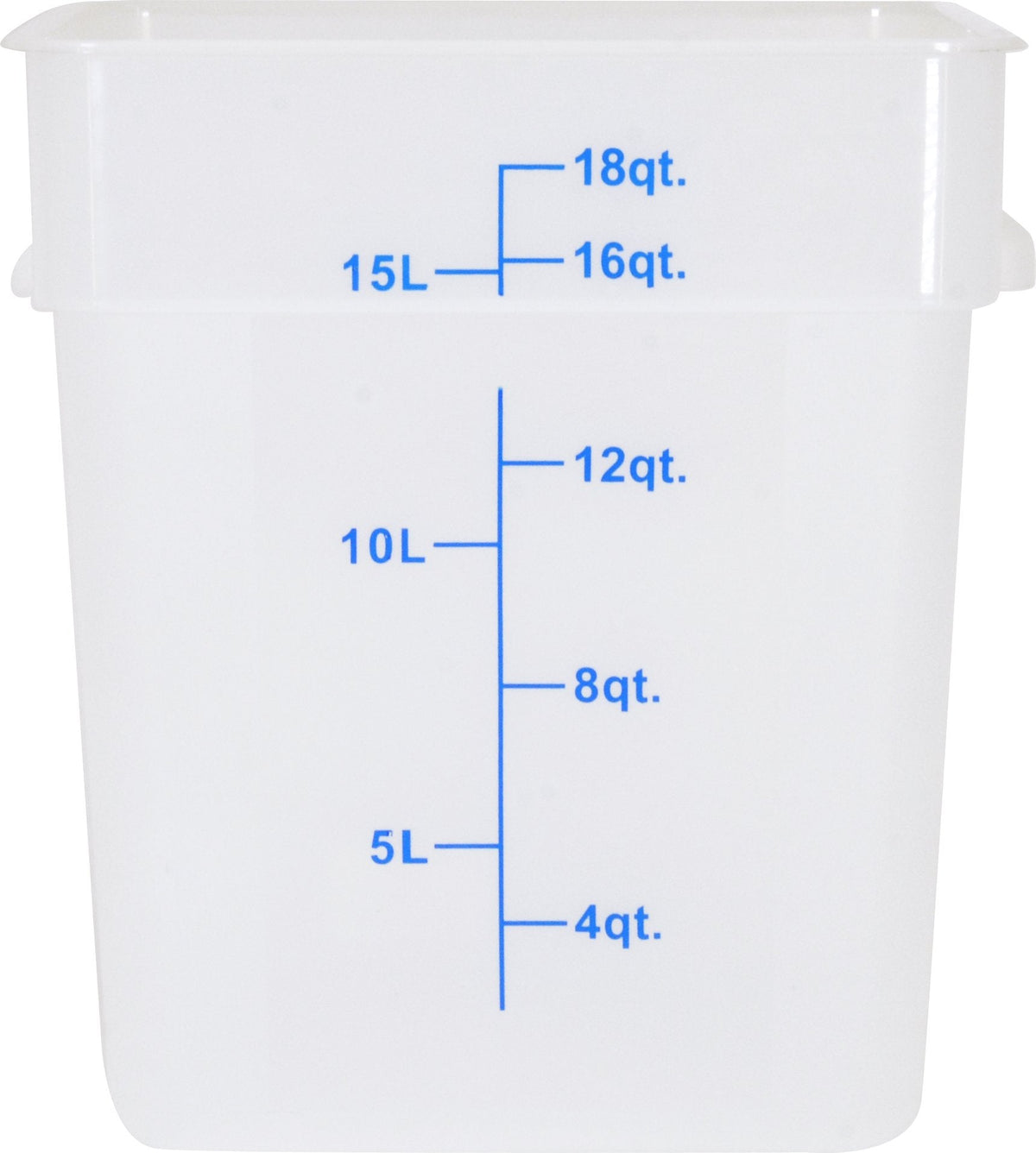 Omcan - 18 QT Translucent Square Food Storage Container, Pack of 10 - 80205