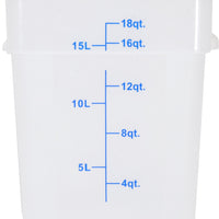 Omcan - 18 QT Translucent Square Food Storage Container, Pack of 10 - 80205