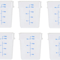 Omcan - 18 QT Translucent Square Food Storage Container, Pack of 10 - 80205