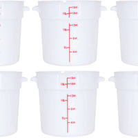 Omcan - 18 QT White Polypropylene Round Food Storage Container, Pack of 10 - 80238