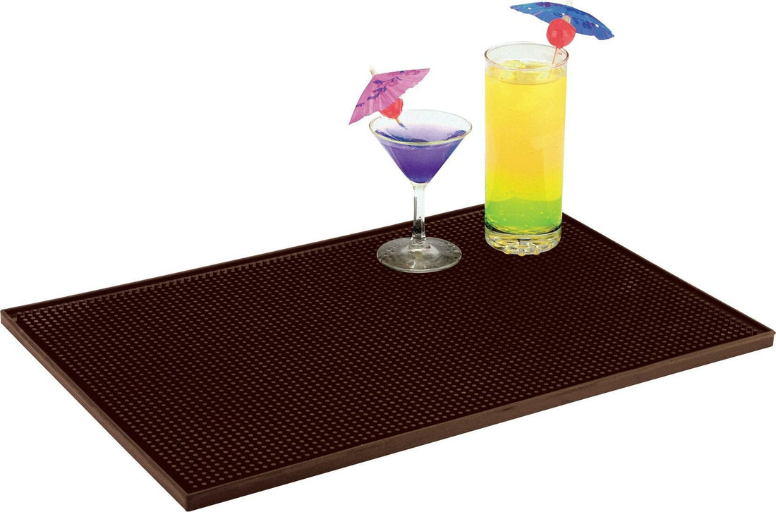 Omcan - 18" x 12" Brown Bar Service Mat (457 x 305 mm), Pack of 10 - 80362