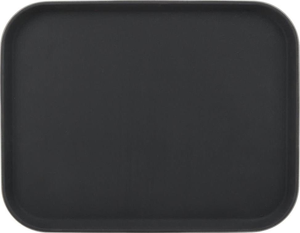 Omcan - 18" x 14" Black Rectangular Non-Slip Service Tray (457 mm x 356 mm) - 80115