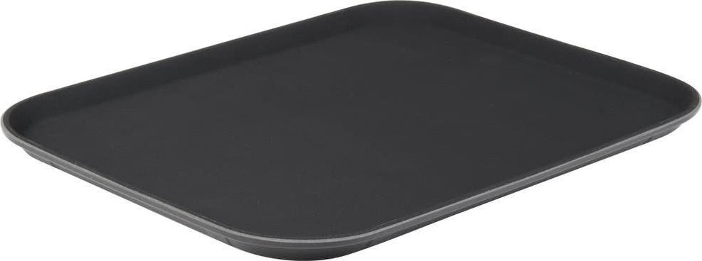 Omcan - 18" x 14" Black Rectangular Non-Slip Service Tray (457 mm x 356 mm) - 80115