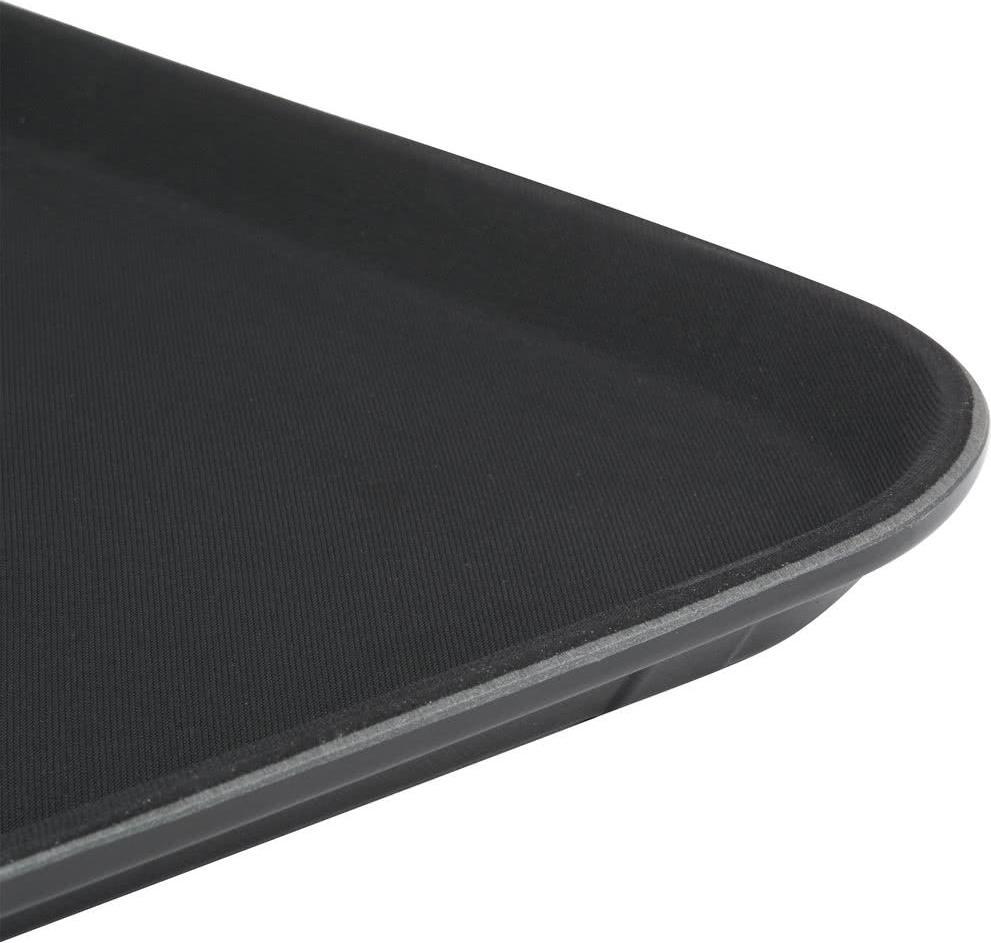 Omcan - 18" x 14" Black Rectangular Non-Slip Service Tray (457 mm x 356 mm) - 80115