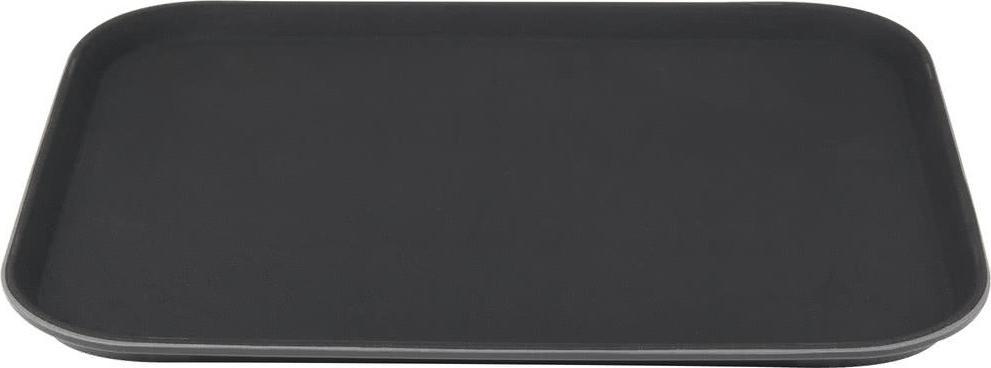 Omcan - 18" x 14" Black Rectangular Non-Slip Service Tray (457 mm x 356 mm), Pack of 10 - 80115