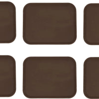 Omcan - 18" x 14" Brown Rectangular Non-Slip Service Tray (457 mm x 356 mm), Pack of 10 - 80116