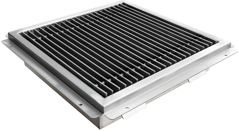Omcan - 18″ x 18″ Floor Drain with Stainless Steel Grating Bar - 44612