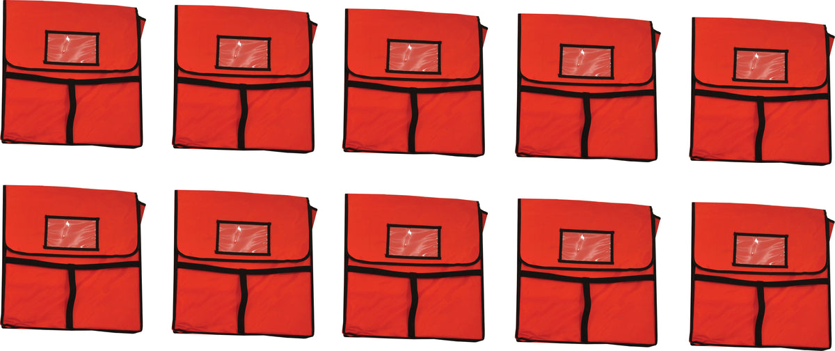 Omcan - 18" x 18" Pizza Delivery Bag with Top Handle, Pack of 5 - 28352