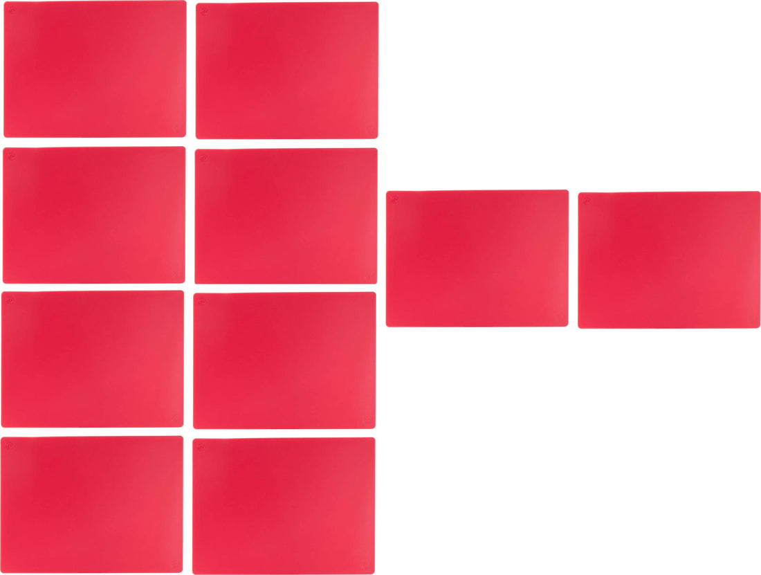 Omcan - 18" x 24" Red Rigid Cutting Board, Pack of 10 - 41212