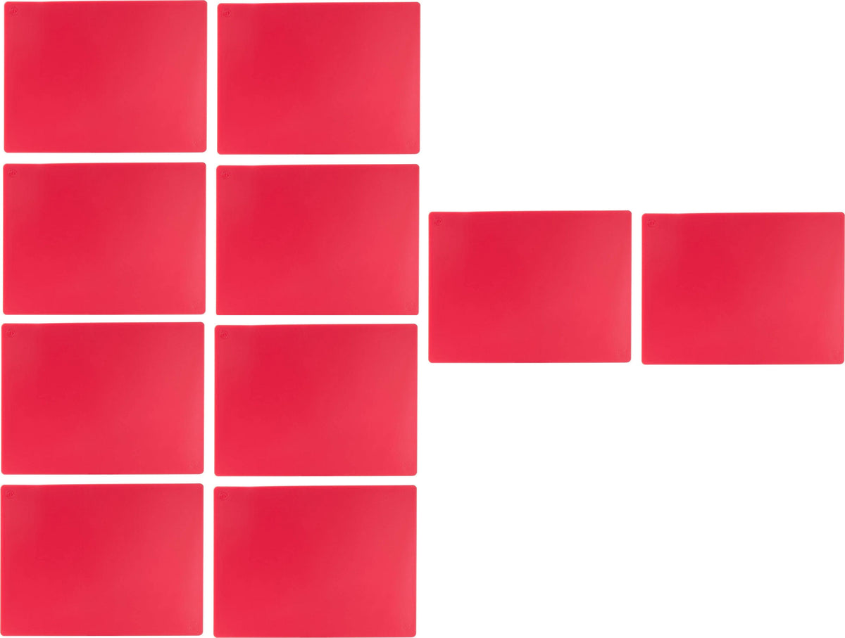 Omcan - 18" x 24" Red Rigid Cutting Board, Pack of 4 - 41212