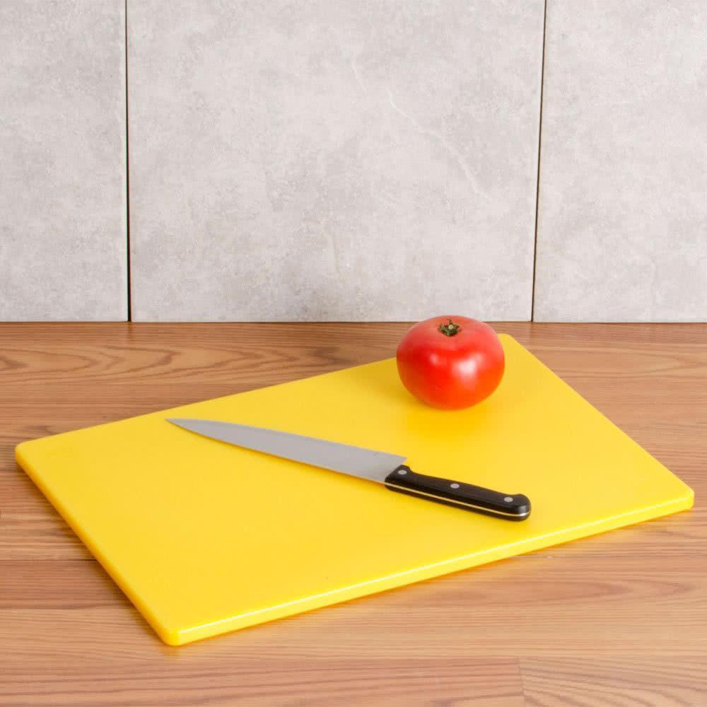 Omcan - 18" x 24" Yellow Rigid Cutting Board, Pack of 4 - 41213