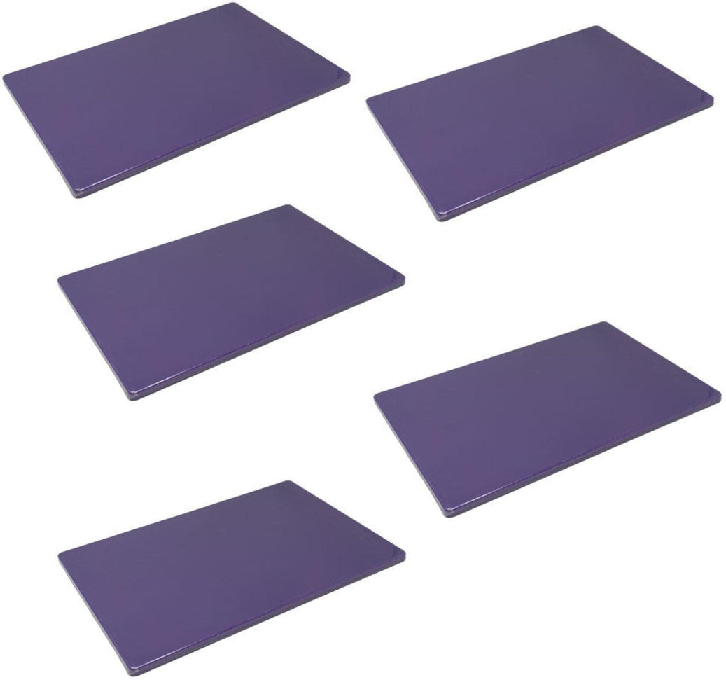 Omcan - 18″ x 24″ x 0.50″ Polyethylene Purple Rigid Cutting Board, Pack of 5 - 44277