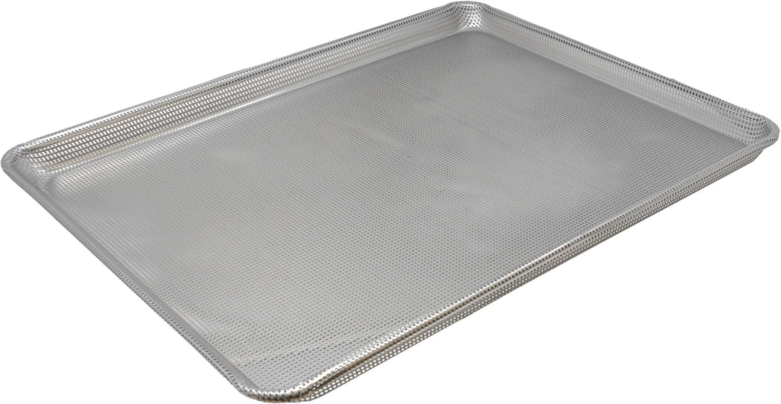 Omcan - 18" x 26" 16-Gauge Fully Perforated Aluminum Bun Pan, Pack of 3 - 81200