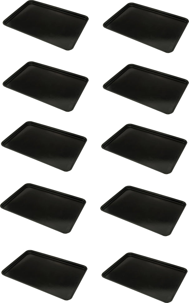 Omcan - 18” x 26” Black Meat & Bun Tray, Pack of 4 - 10109