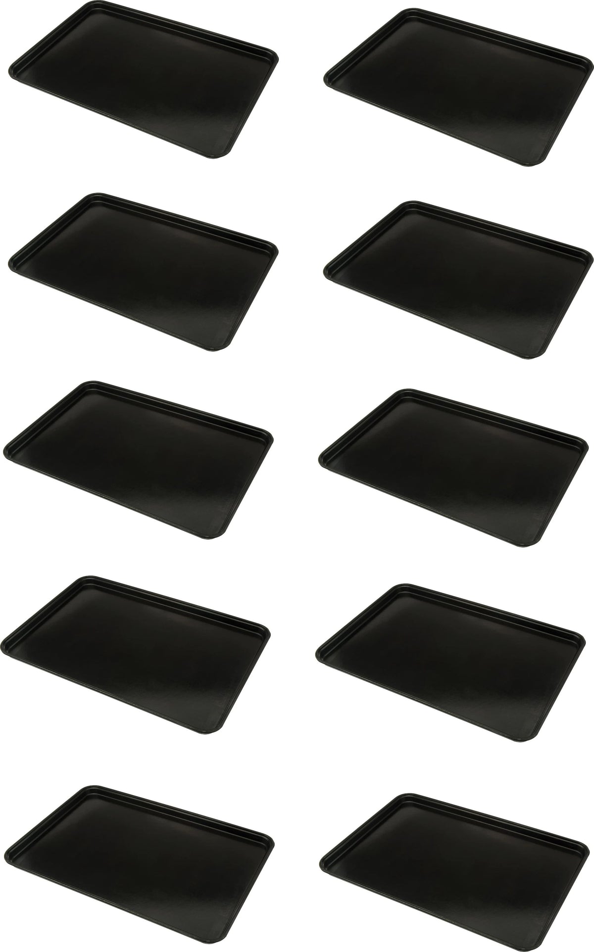 Omcan - 18” x 26” Black Meat & Bun Tray, Pack of 4 - 10109