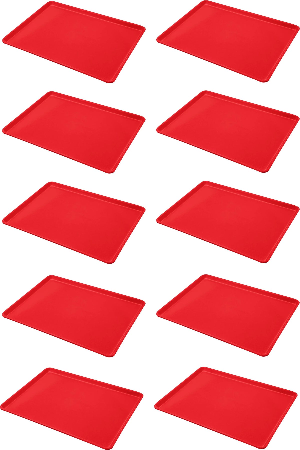 Omcan - 18” x 26” Red Meat & Bun Tray, Pack of 4 - 41347