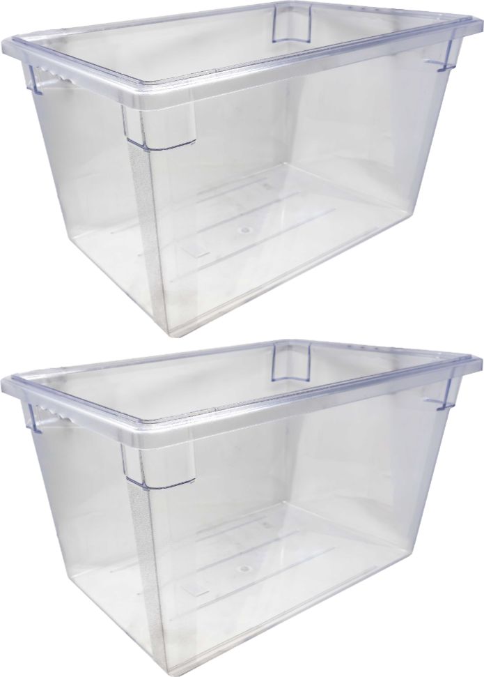 Omcan - 18" x 26" x 15" Polycarbonate Food Storage Container (457 x 660 x 380 mm), Pack of 2 - 85122