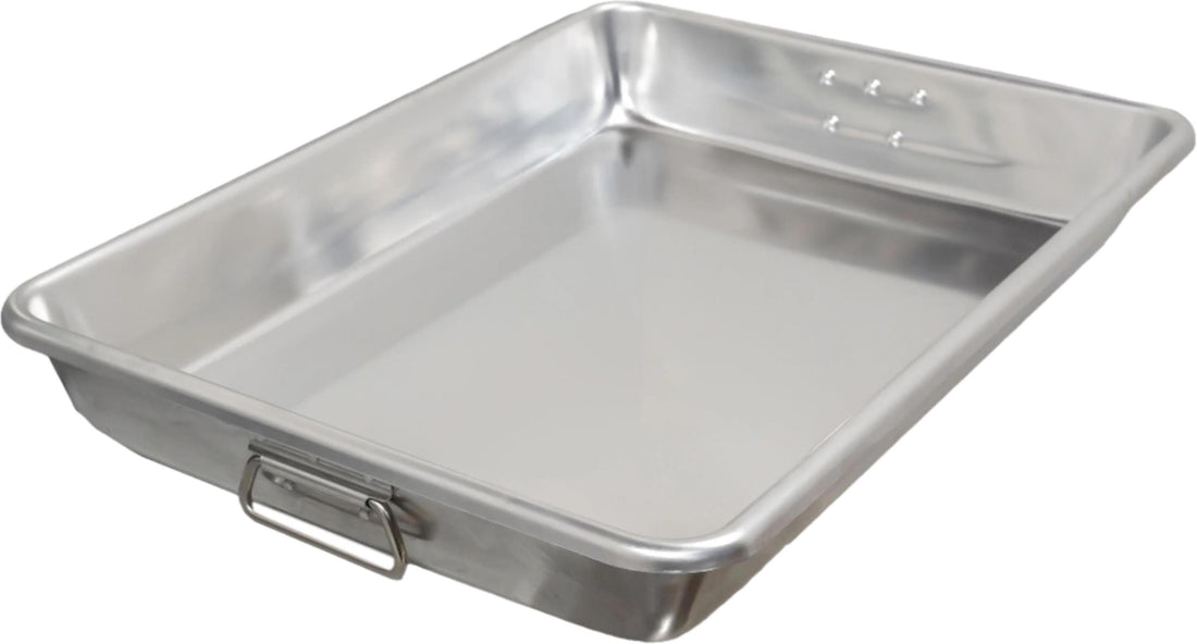 Omcan - 18" x 26" x 3.5" 12-Gauge Heavy-duty Aluminum Baking/Roasting Pan with Handles, Pack of 2 - 81209