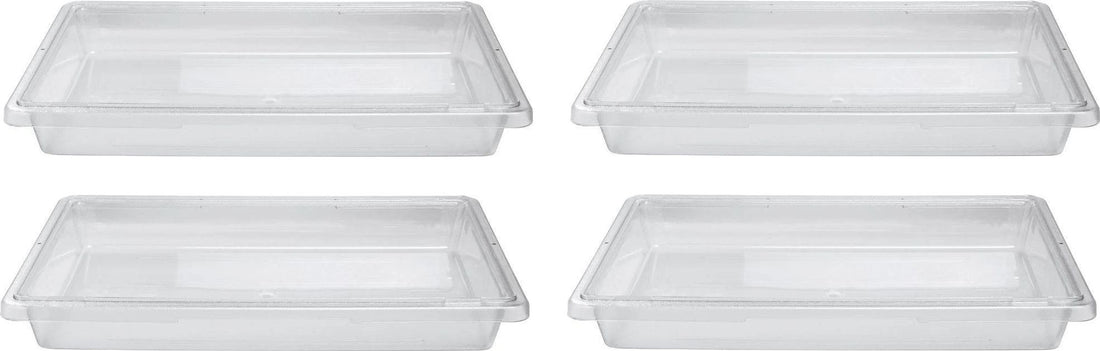 Omcan - 18" x 26" x 3.5" Polycarbonate Food Storage Container (457 x 660 x 89 mm), Pack of 4 - 85118