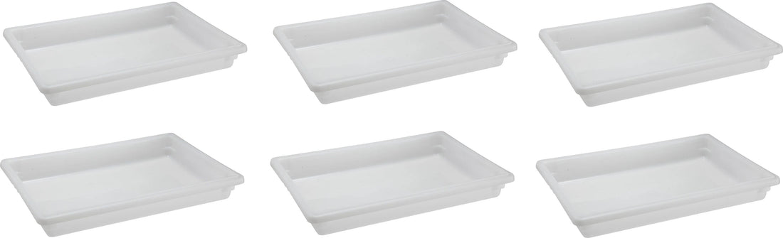 Omcan - 18" x 26" x 3.5" Polypropylene Food Storage Container (457 x 660 x 89 mm), Pack of 6 - 85128