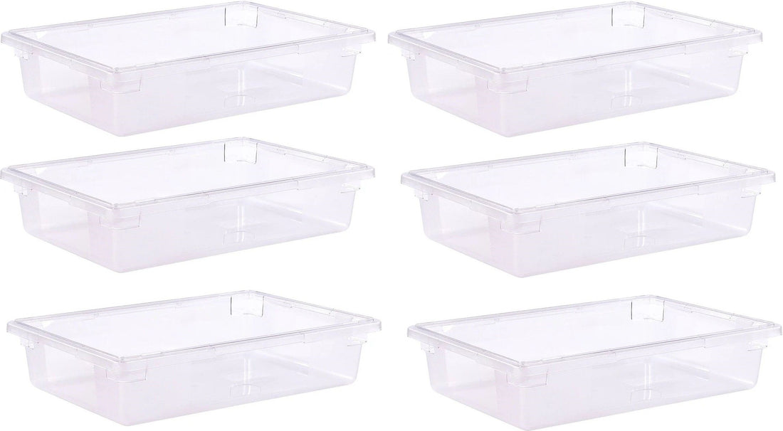 Omcan - 18" x 26" x 6" Polycarbonate Food Storage Container (457 x 660 x 152 mm), Pack of 6 - 85119