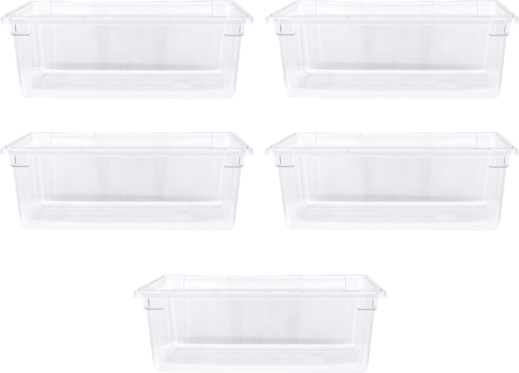 Omcan - 18" x 26" x 9" Polycarbonate Food Storage Container (457 x 660 x 229 mm), Pack of 5 - 85120