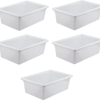 Omcan - 18" x 26" x 9" Polypropylene Food Storage Container (457 x 660 x 229 mm), Pack of 5 - 85130