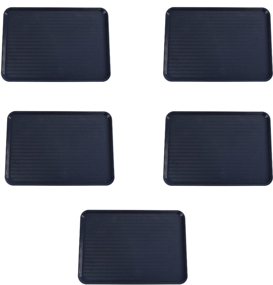 Omcan - 18″ x 30″ Black ABS Plastic Food and Produce Display or Merchandising Tray, Pack of 5 - 81103