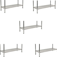 Omcan - 18″ x 30″ Stainless Steel Undershelf for 47719 Standard Work Tables, Pack of 5 - 48211