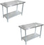 Omcan  - 18″ x 30″ Stainless Steel Work Table with Galvanized Legs and Undershelf - 47719