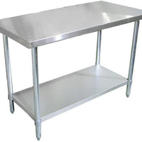 Omcan - 18″ x 30″ Stainless Steel Work Table with Galvanized Legs and Undershelf, Pack of 2 - 47719