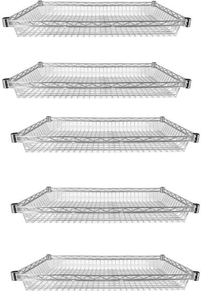 Omcan - 18″ x 36″ Chrome Wire Basket, Pack of 5 - 47323